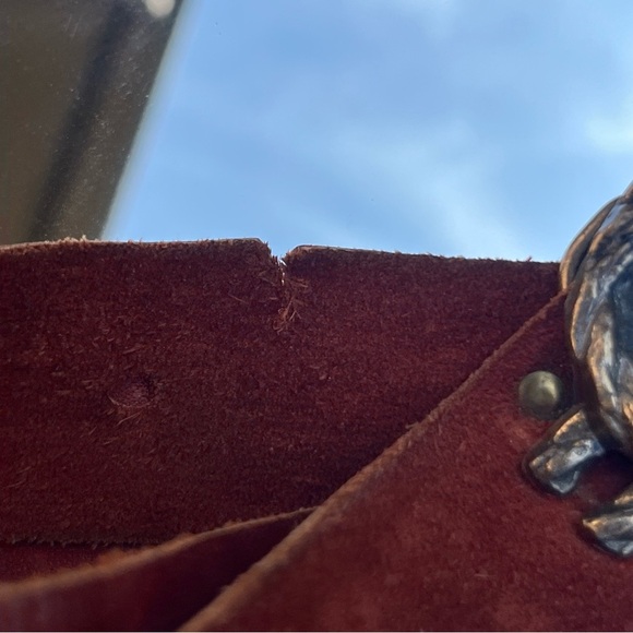 Vintage Split Suede Belt Womens Small Western Cowgirl Boho Rodeo 26-32” - Picture 4 of 8